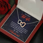 To My Wife-"Endless Love" Hearts Necklace (mahogany box)