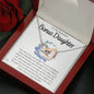 To My Bonus Daughter-"You Are Special" Hearts Necklace (mahogany box)