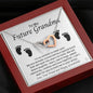 To My Future Grandma-"Excited to Meet You" Hearts Necklace