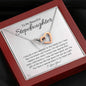 To My Stepdaughter-"In My Heart" Hearts Necklace (mahogany box)