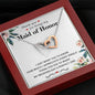 "Thank You for Being My Maid of Honor" Hearts Necklace (mahogany box)