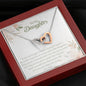To My Daughter-"I Love You Kiddo" Hearts Necklace (mahogany box)