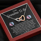 To My Grandma To Be-"Excited to Meet You" Hearts Necklace (mahogany box)