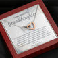 To My Beautiful Granddaughter-"Best Granddaughter" Hearts Necklace (mahogany box) 