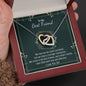 To My Best Friend-"Best Friends by Choice" Hearts Necklace (mahogany box)