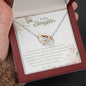 To My Daughter-"I Love You Kiddo" Hearts Necklace (mahogany box)