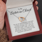 To My Sister in Christ-"Amazing Friend in Faith" Hearts Necklace