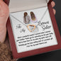 To My Bonus Sister-"Priceless Gift" Hearts Necklace (mahogany box)