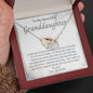 To My Beautiful Granddaughter-"Best Granddaughter" Hearts Necklace (mahogany box) 