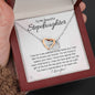 To My Stepdaughter-"In My Heart" Hearts Necklace (mahogany box)