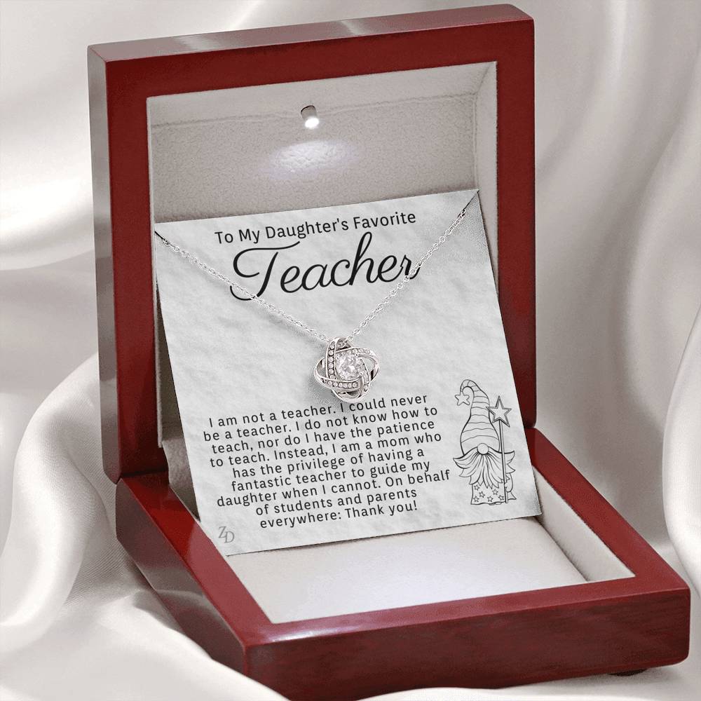 To My Daughter's Favorite Teacher-"Thank You" Necklace