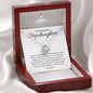 To My Stepdaughter-"In My Heart" Love Necklace  (mahogany box)