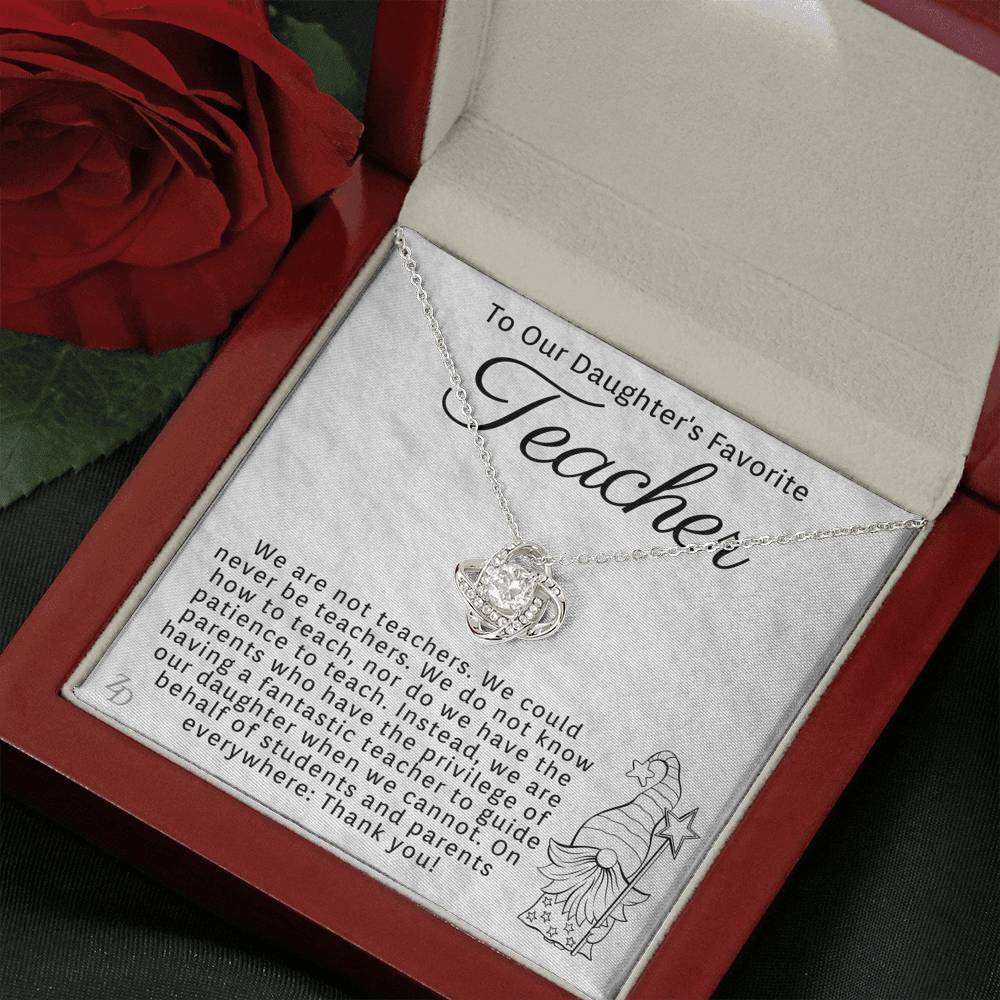 To Our Daughter's Favorite Teacher-"Thank You" Necklace
