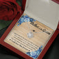 Mother of Groom-"I Will Love Him Forever" Love Knot Necklace (mahogany box)
