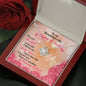 Happy Birthday-Light of My Life, Love Knot Necklace (mahogany box)