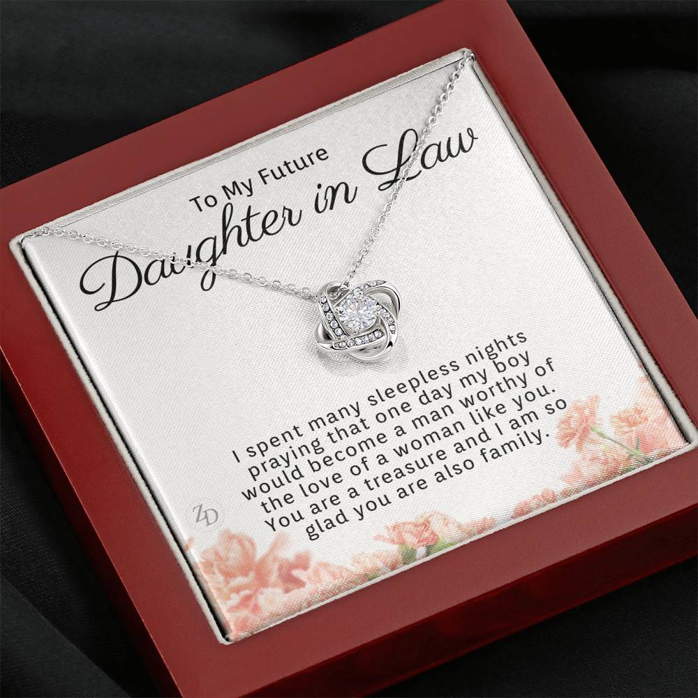 To My Daughter in Law-"Glad You're Family" Necklace