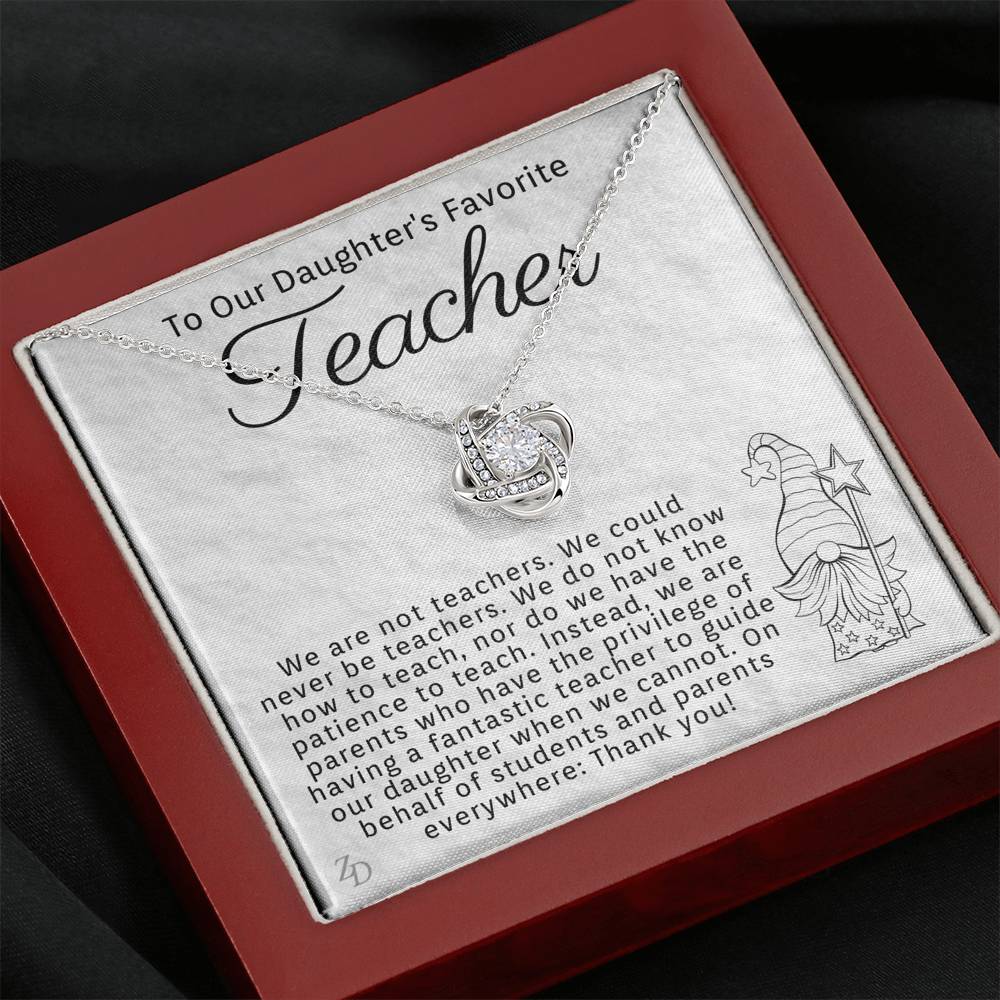 To Our Daughter's Favorite Teacher-"Thank You" Necklace