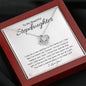 To My Stepdaughter-"In My Heart" Love Necklace  (mahogany box)