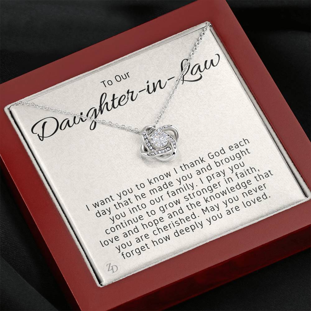 To My Daughter in Law-"You're Family" Necklace