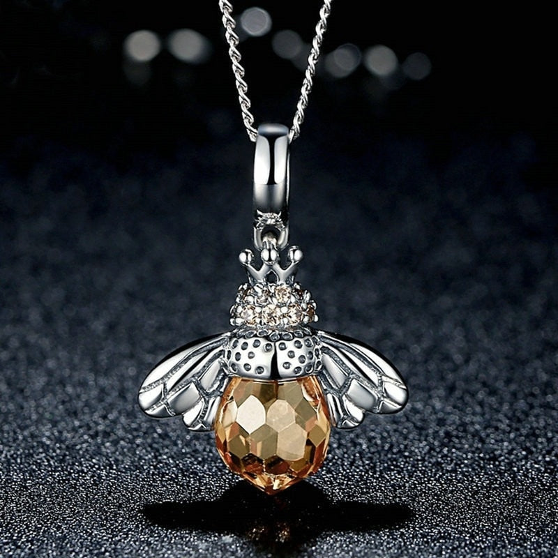 Queen Bee Crystal Pendant Necklace