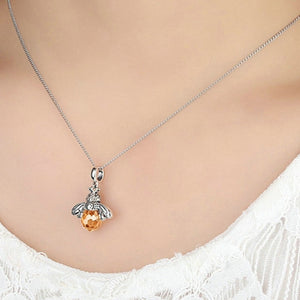 Queen Bee Crystal Pendant Necklace