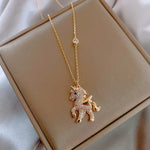 Cute Unicorn Rhinestone Necklace - Zaya Designs