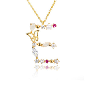 Initial Zircon Butterfly Pearl - Zaya Designs