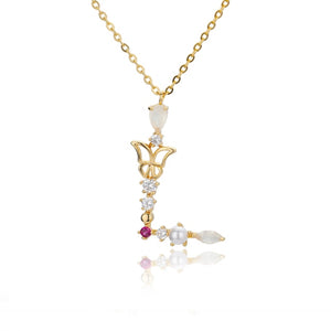 Initial Zircon Butterfly Pearl - Zaya Designs