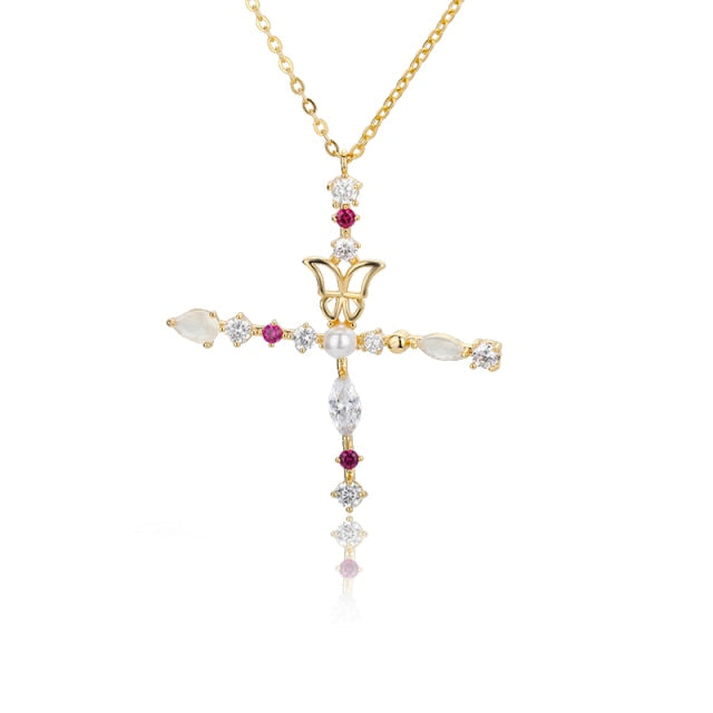 Initial Zircon Butterfly Pearl - Zaya Designs